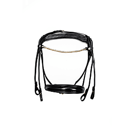 Finesse Stang- En Trenshoofdstel Dufour- Rondgenaaid - Gouden Gespen